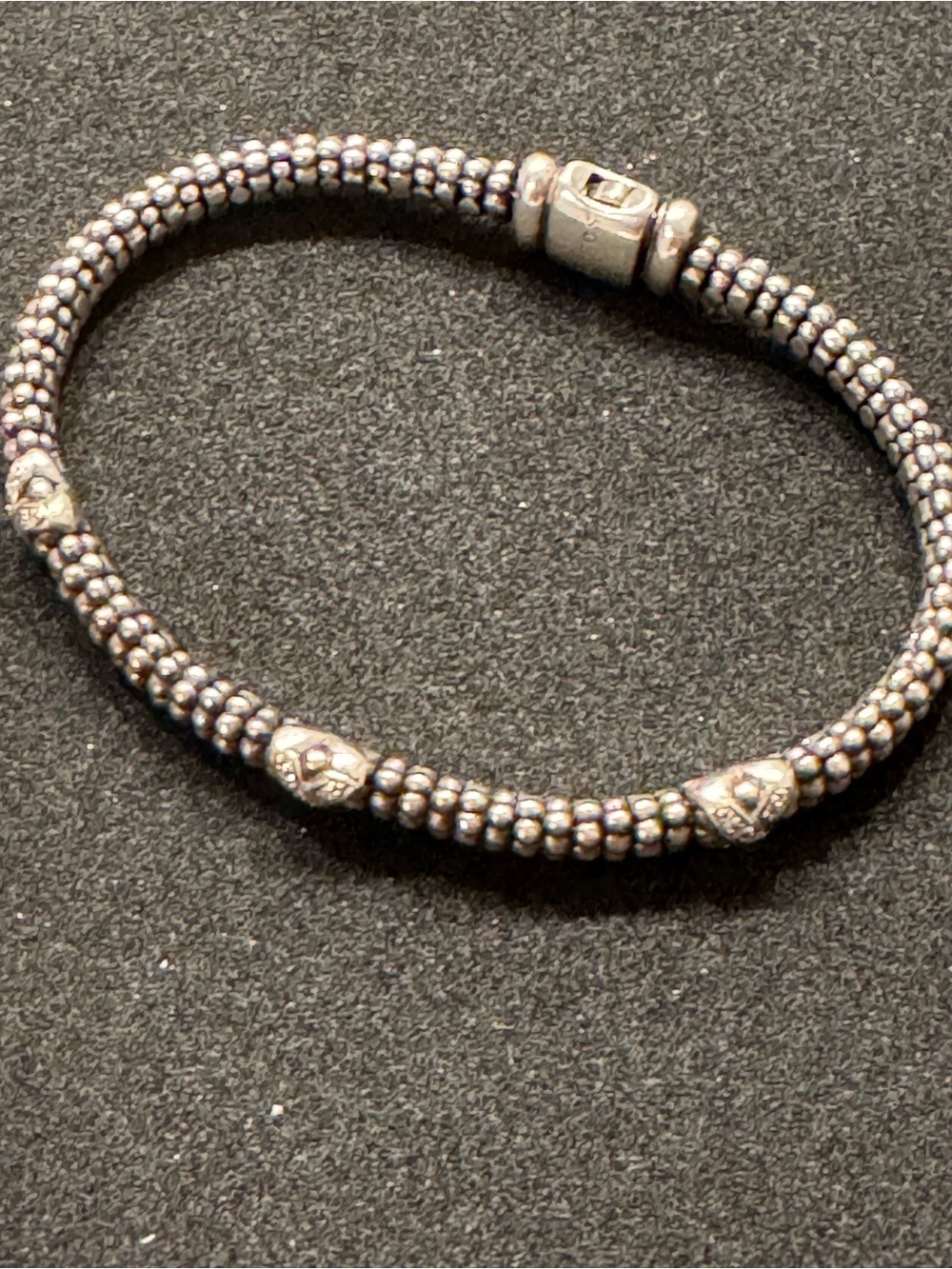 AUTHENTIC LAGOS Caviar Diamond and Sterling Silver Bracelet - Picture 5 of 9
